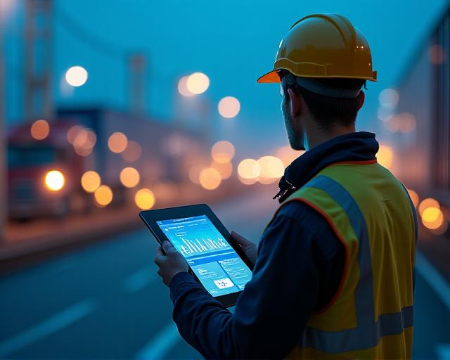 Logistics professional checking cargo manifest
