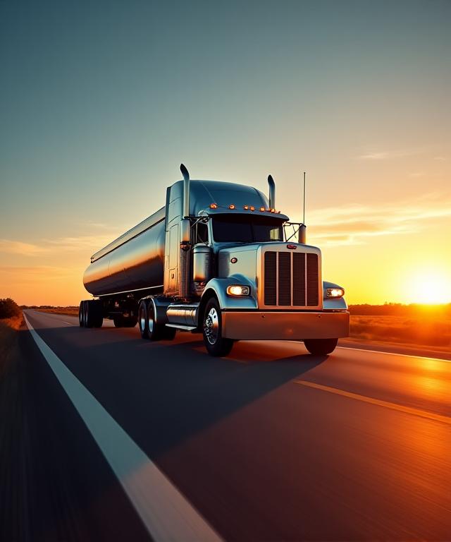 Advanced chemical distribution truck on a highway