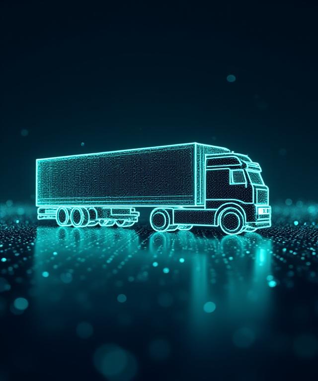 Abstract digital security visual representating encrypted logistics data